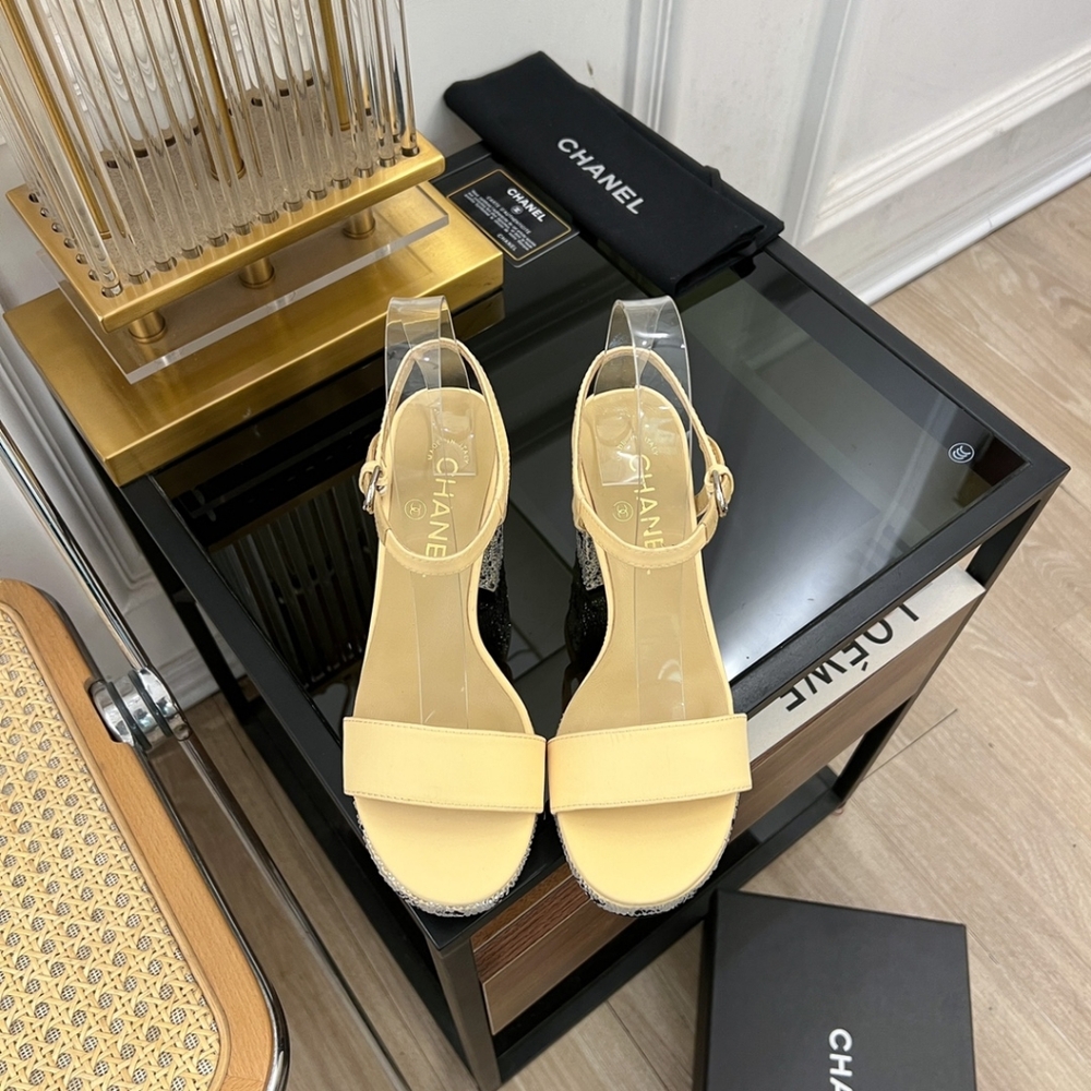 chanel high-heeled sandals